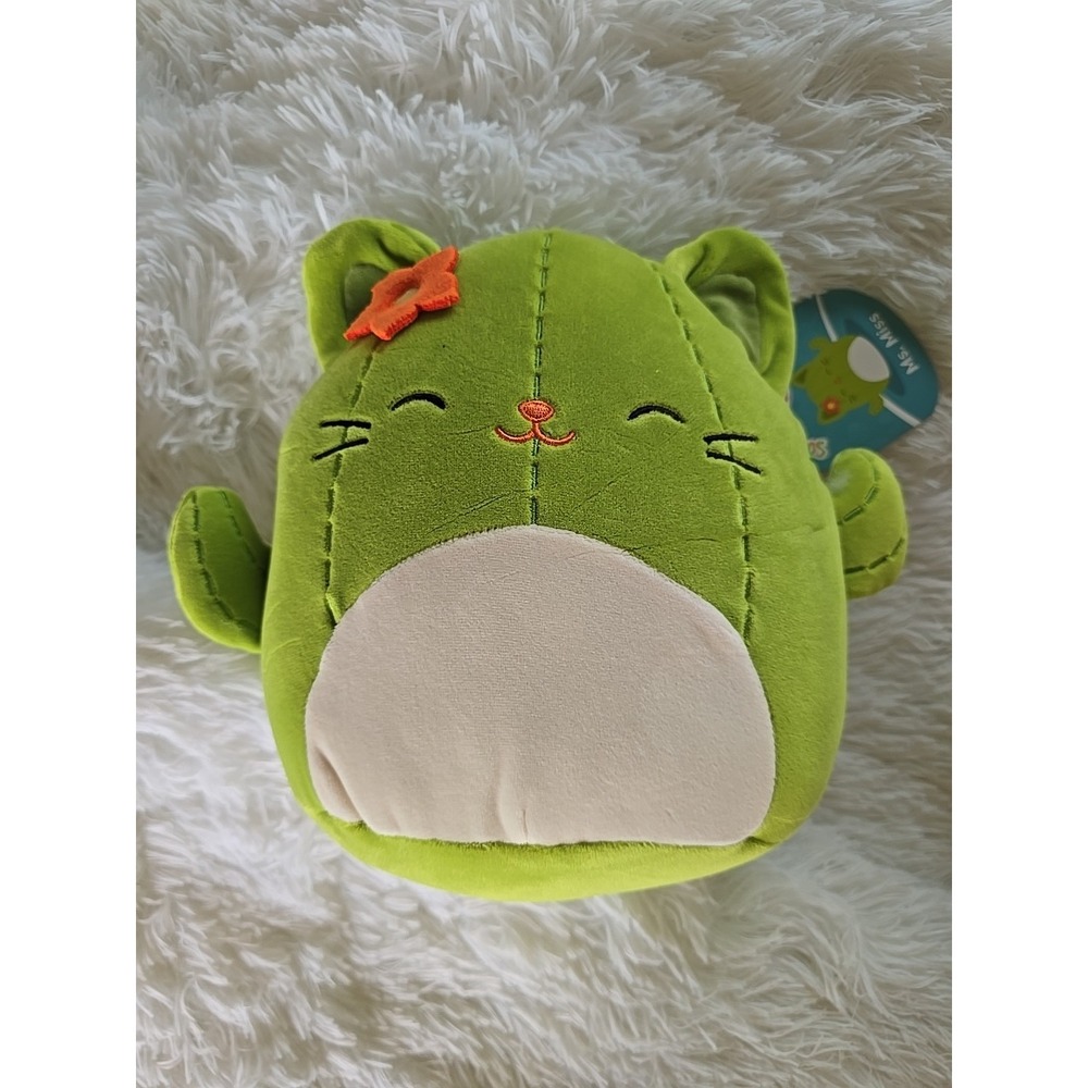 Squishmallows 8" Ms. Miss Cactus Cat Plush Official‎ Jazwares Green Kitty Flower